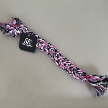 SK Braided Rope Dog Toy Pink & White