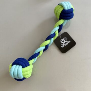 SK Dumbbell Rope Dog Toy Blue & Green
