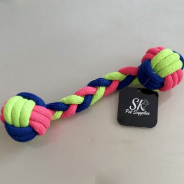 SK Dumbbell Rope Dog Toy Pink & Blue