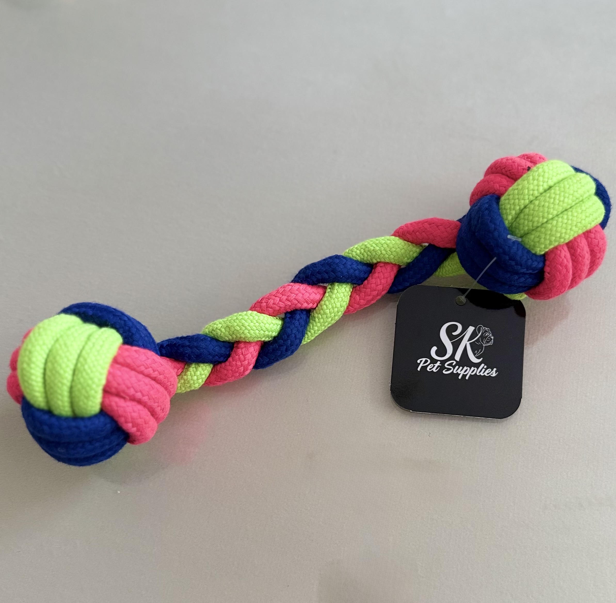 SK Dumbbell Rope Dog Toy Pink & Blue
