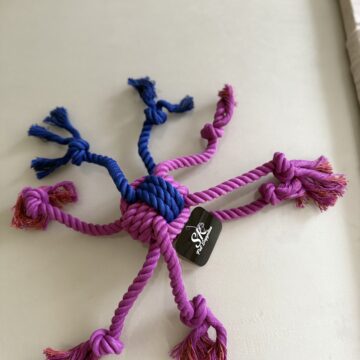SK Rope Spider Dog Toy Purple & Blue