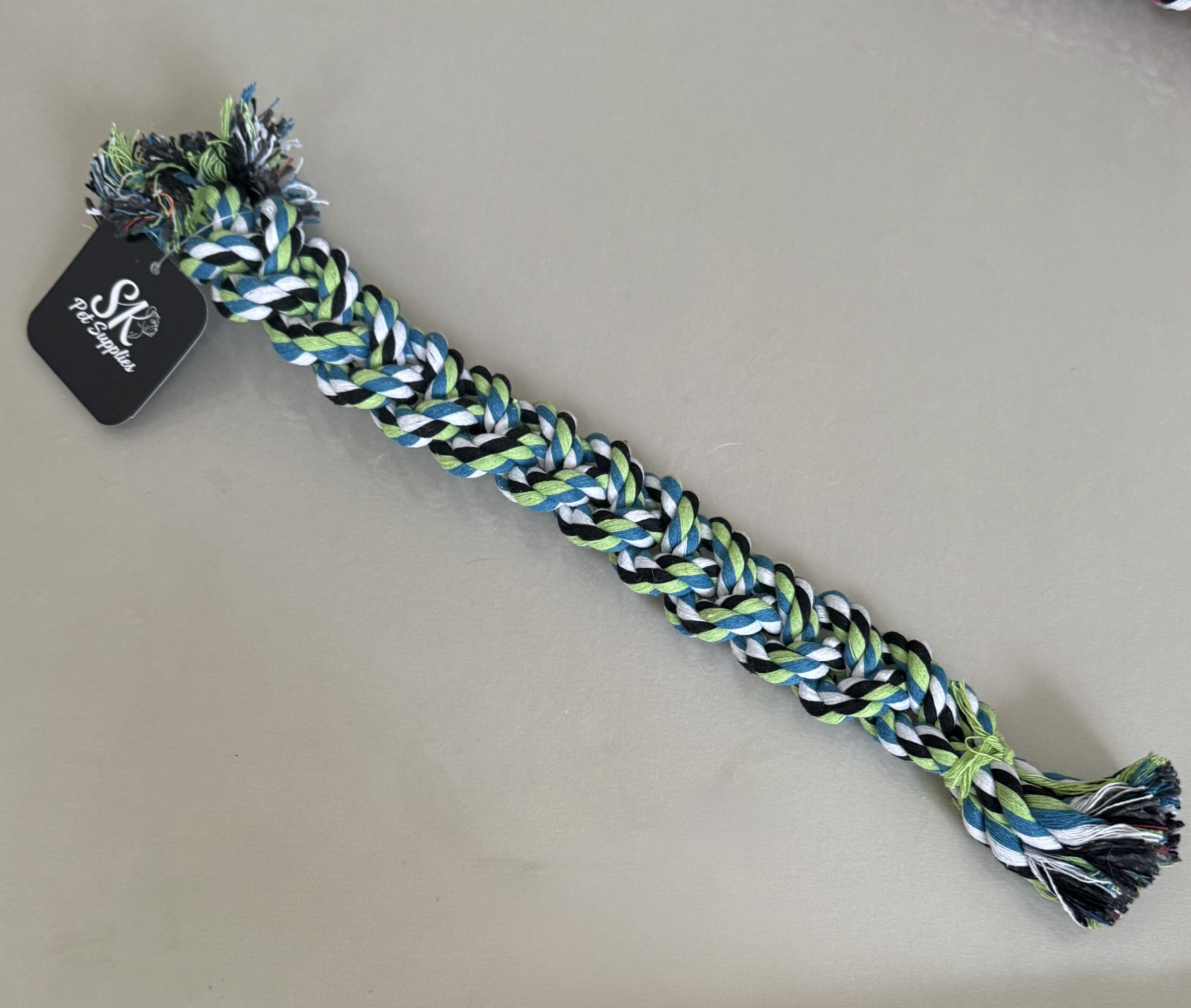 SK Braided Rope Dog Toy Blue & Green